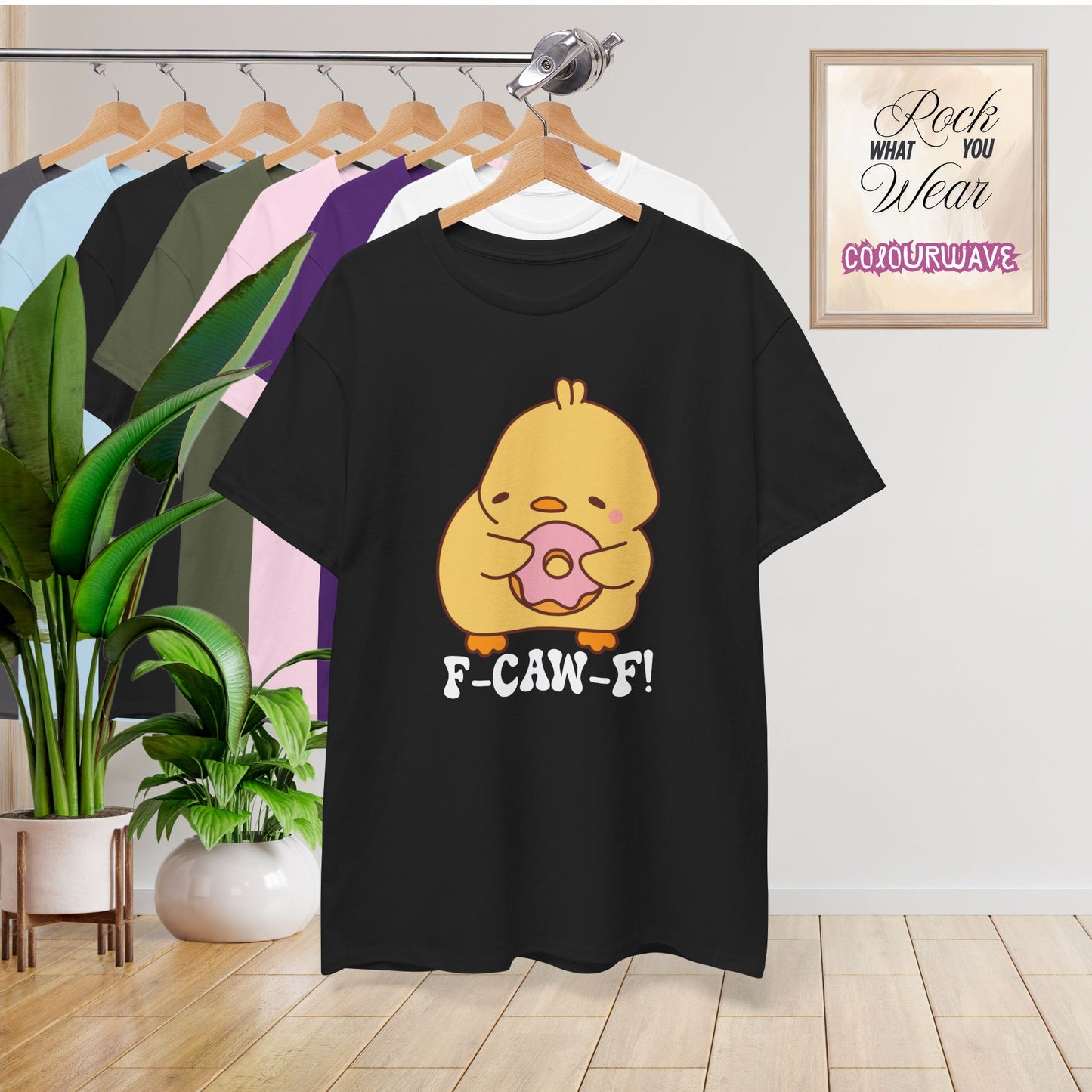 Donut Lover F CAW F White Cute Funny Chick Unisex Chicken T Shirt