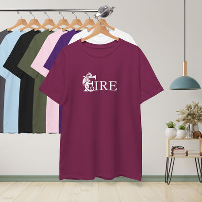 Fire Word Art Text Dragon Lover Unisex T Shirt