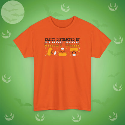 Easily Distracted By Candy Corn Black Halloween Candy Unisex T Shirt