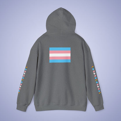 Trans Hearts Radiant Love Hoodie | Transexual Pride Month Hooded Sweatshirt