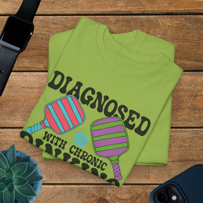 Diagnosed with Chronic Dinking Disorder Funny Pickleball Tee Graphic Design Doctor Gift T Shirt
