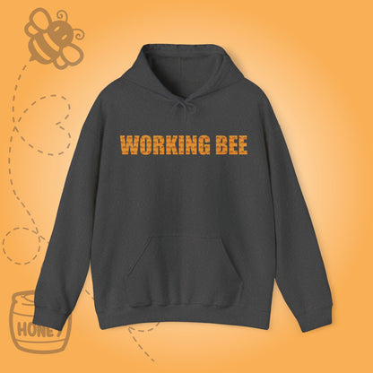 Working Bee Sweet As Honey Honeycomb Word Art Design Hoodie Sweatshirt