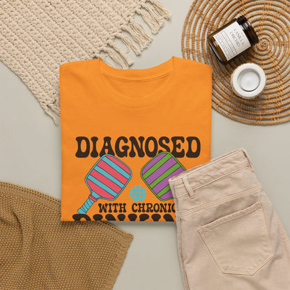 Diagnosed with Chronic Dinking Disorder Funny Pickleball Tee Graphic Design Doctor Gift T Shirt