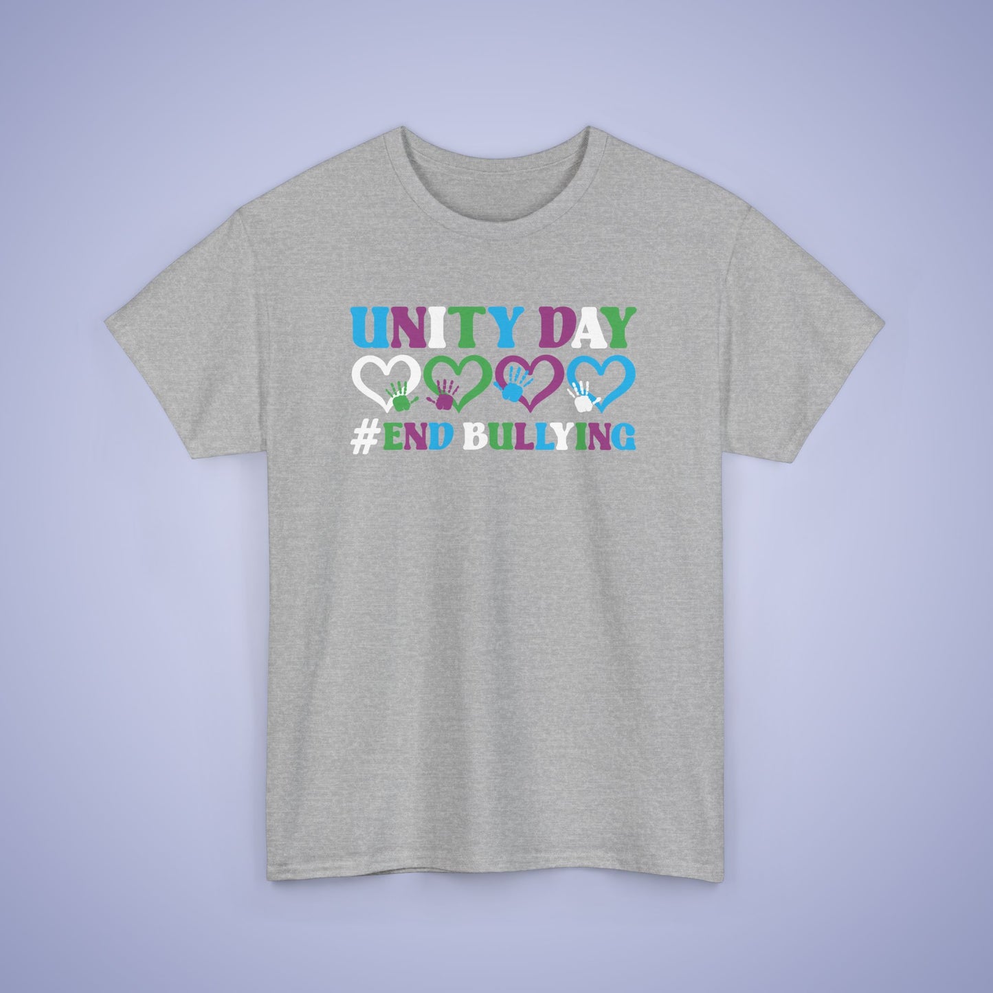 End Bullying Hearts and Hands Orange Unity Day Teachers T Shirt Unisex