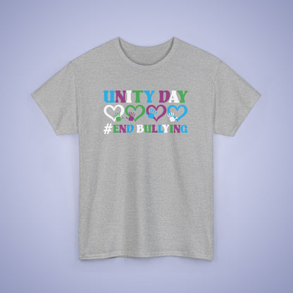 End Bullying Hearts and Hands Orange Unity Day Teachers T Shirt Unisex
