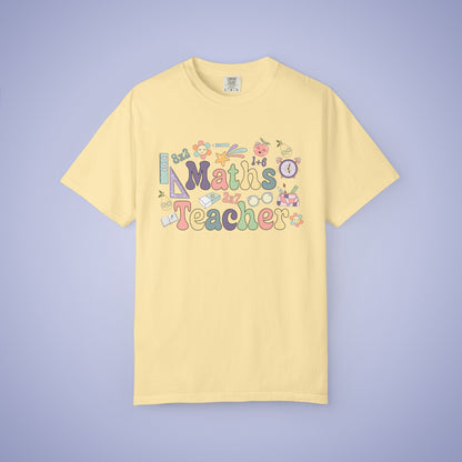 Maths Teacher T Shirt Retro Comfort Colors Unisex Back to School