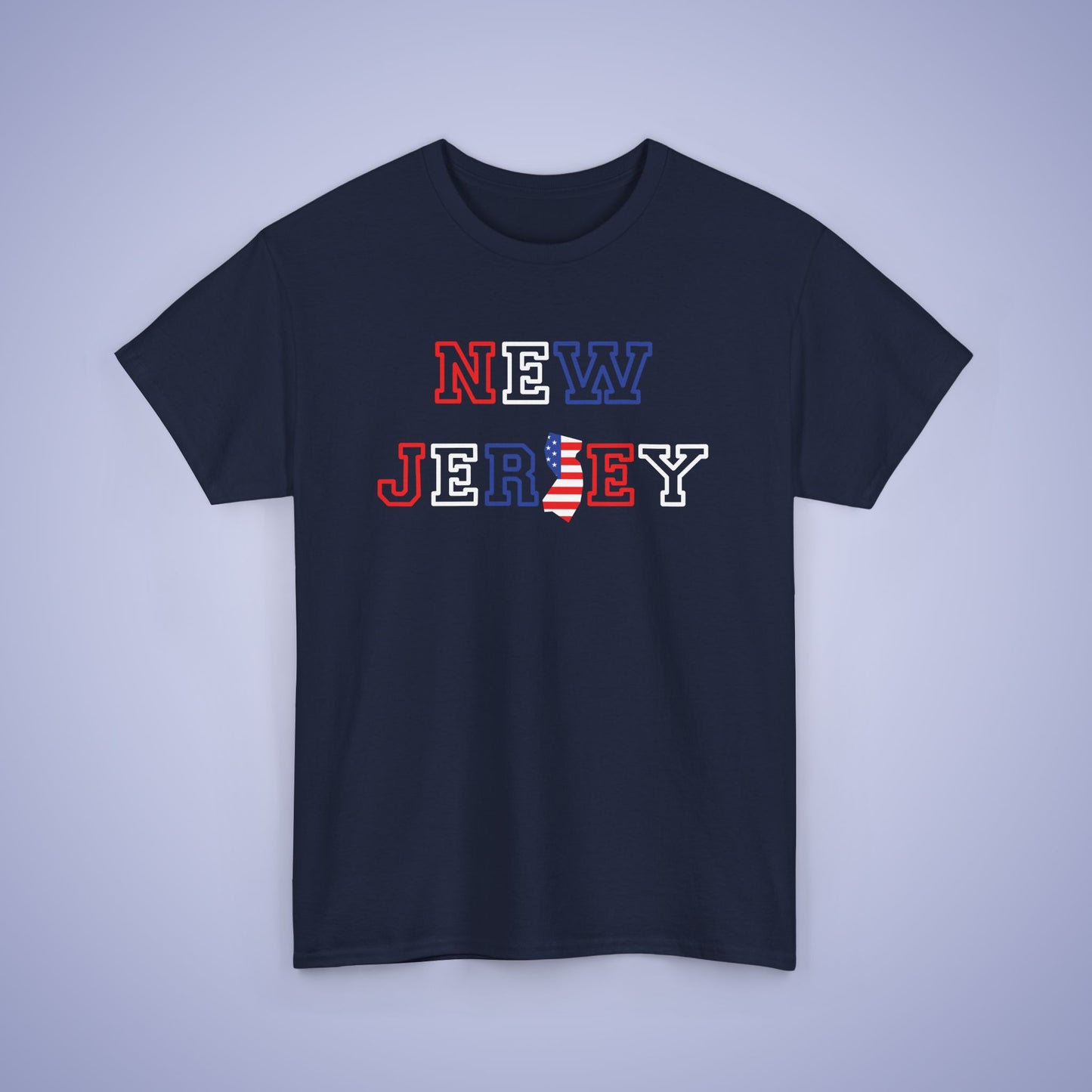 New Jersey Map Text Art Proud American Unisex T Shirt