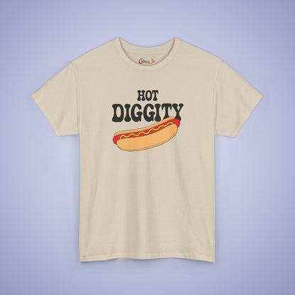 Hot Diggity Dog Funny Hot Dog T-Shirt | Hot Dog Lover Gift Black