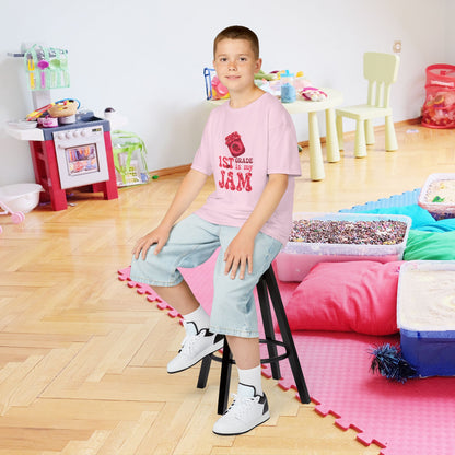 First Grade is my Jam Raspberry Kids Cotton T Shirt Back To School Youth