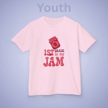 First Grade is my Jam Raspberry Kids Cotton T Shirt Back To School Youth