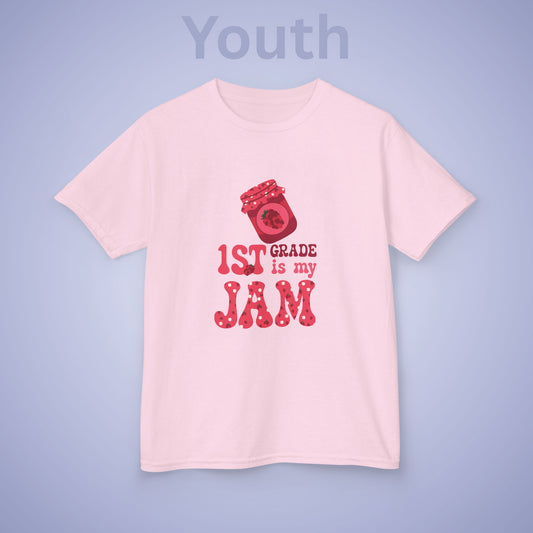 First Grade is my Jam Raspberry Kids Cotton T Shirt Back To School Youth