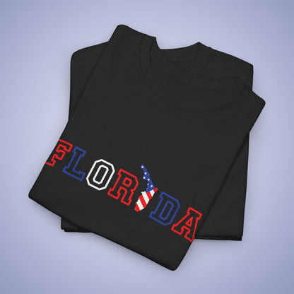 Florida Map Text Art Proud American Unisex T Shirt