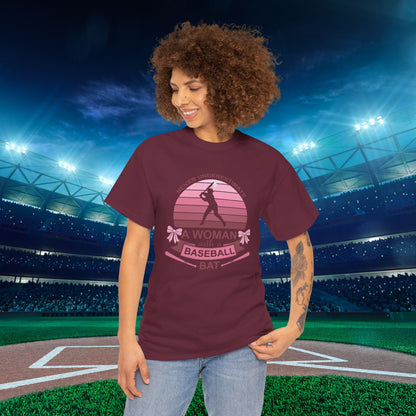 Don't Under Estimate a Women with a Baseball Bat Coquette Bow Pink Funny Unisex T Shirt