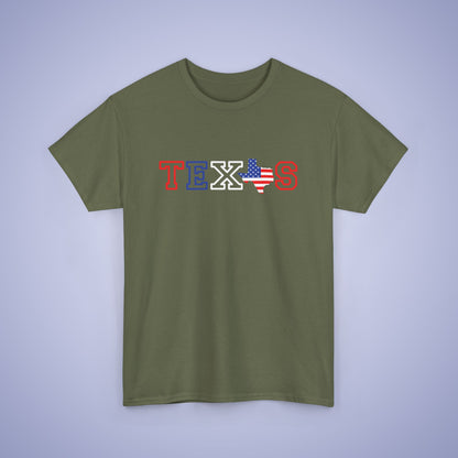 Texas Map Text Art Proud American Unisex T Shirt