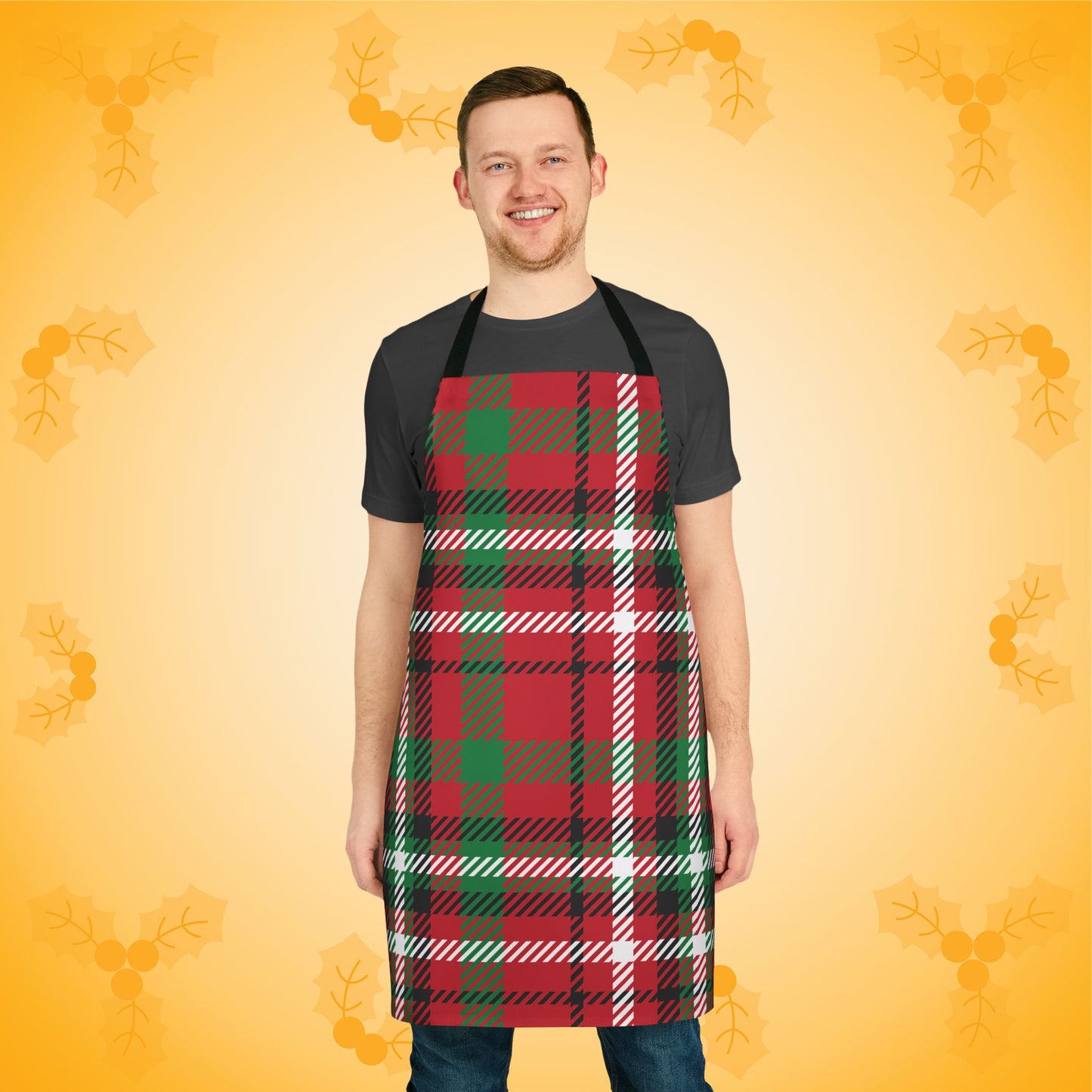 Holiday Check Christmas Plaid Kitchen Apron