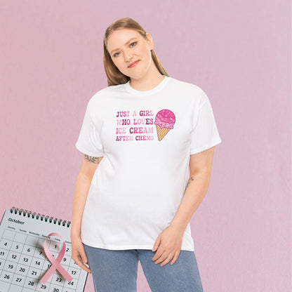 Just a Girl Who Loves Ice Cream After Chemo Breast Cancer Support T Shirt