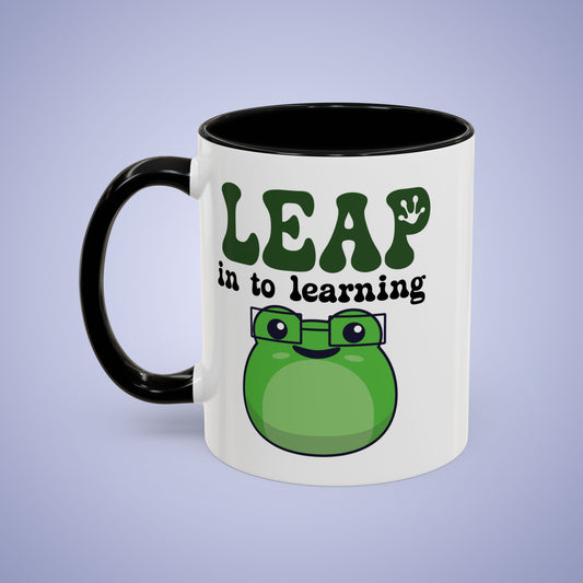 Leap into Learning Teacher Frog Lover Gift Coffee Mug Ceramic
