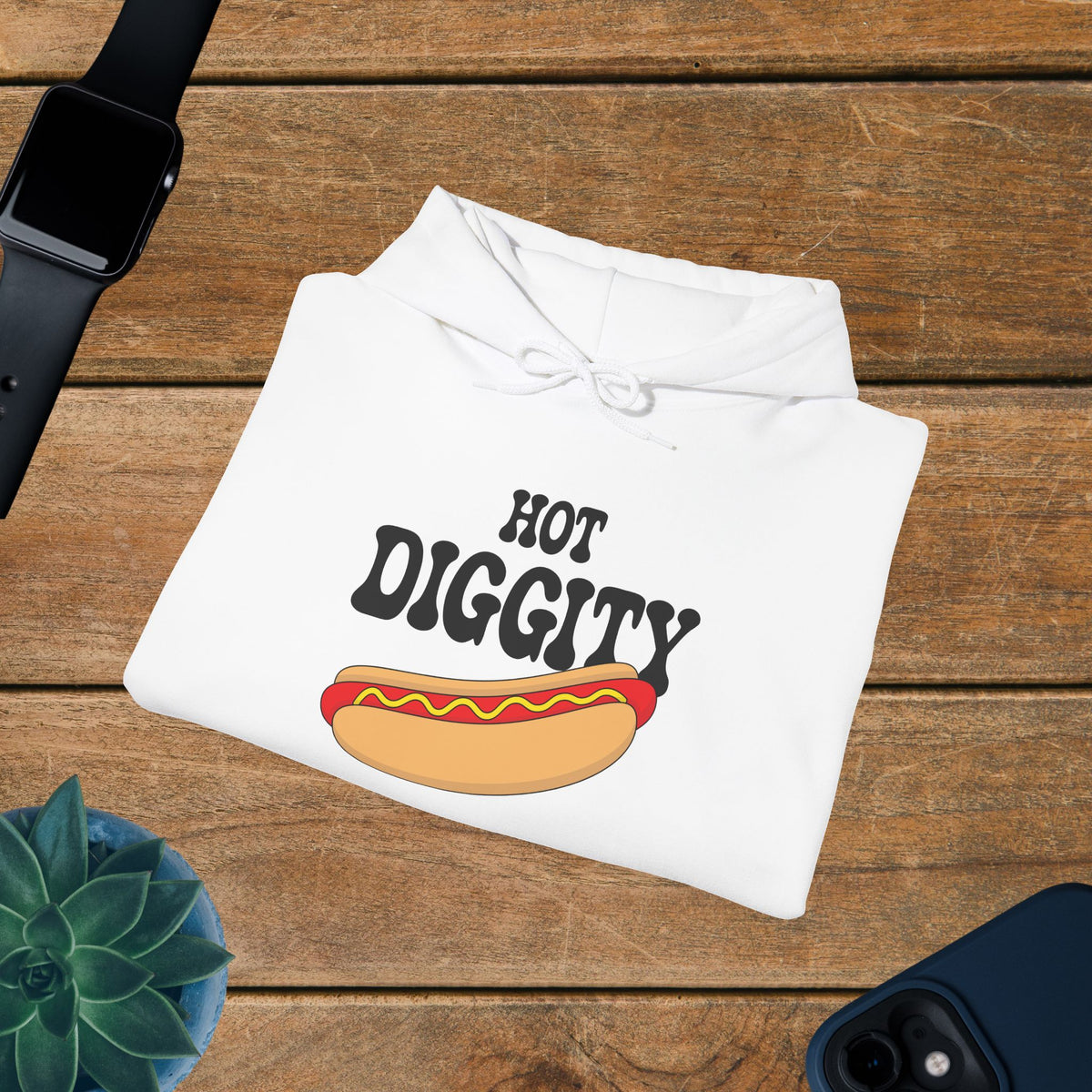 Hot Diggity Dog Hot Dog Hoodie | Hot Dog Lover Gift Black
