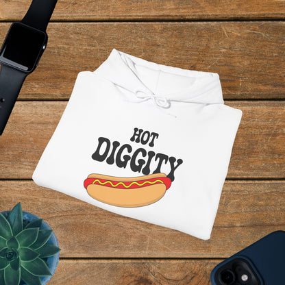 Hot Diggity Dog Hot Dog Hoodie | Hot Dog Lover Gift Black