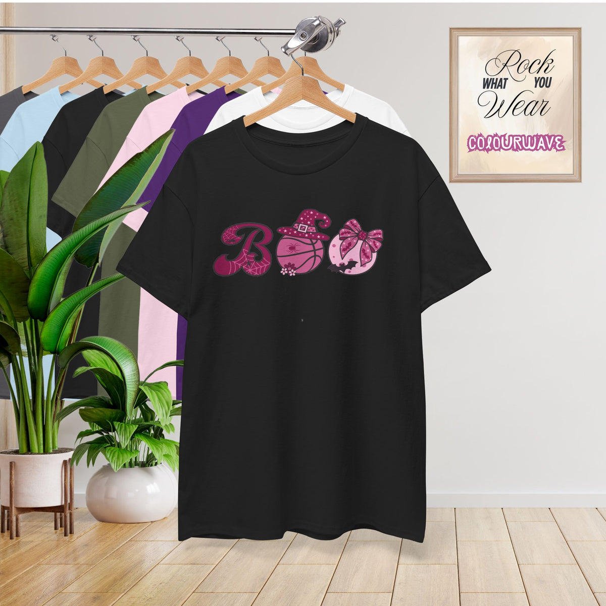 Basketball BOO T-Shirt | Girly Coquette Halloween Design