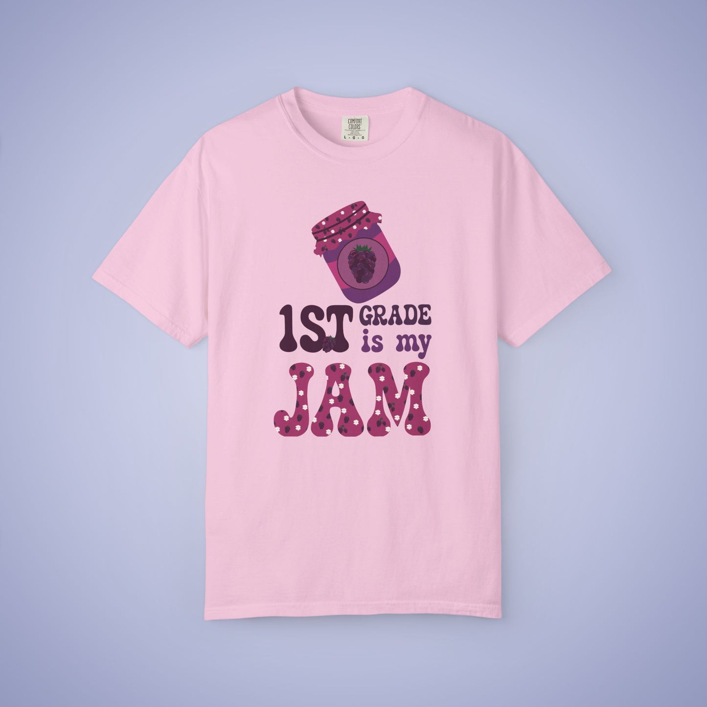 First Grade is my Jam Blackberry Teacher T Shirt Comfort Colors Unisex Back to School
