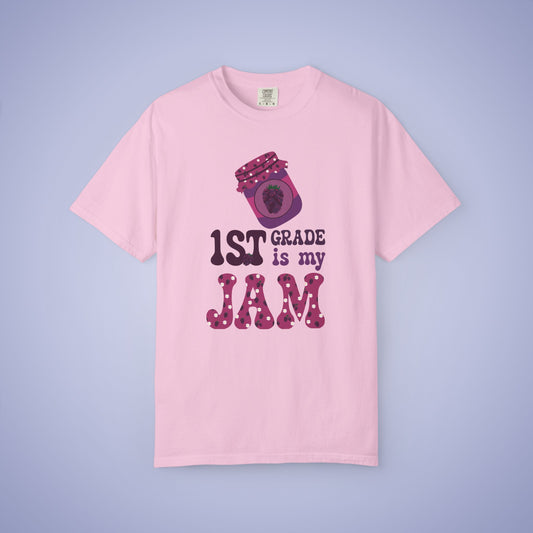 First Grade is my Jam Blackberry Teacher T Shirt Comfort Colors Unisex Back to School