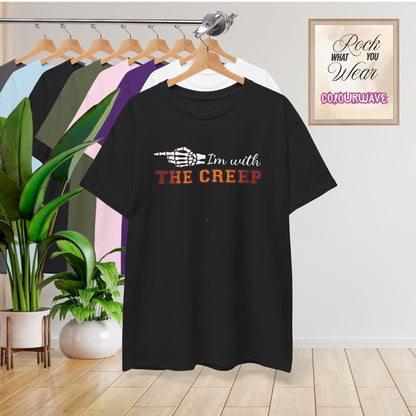 Im With THE CREEP Couple Matching T-Shirt | Skeleton Halloween Design