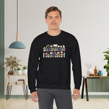 Substitute Teacher Crewneck Sweatshirt Retro Unisex Back to School