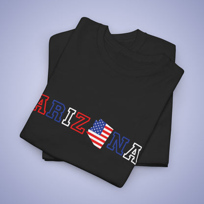 Arizona Map Text Art Proud American Unisex T Shirt