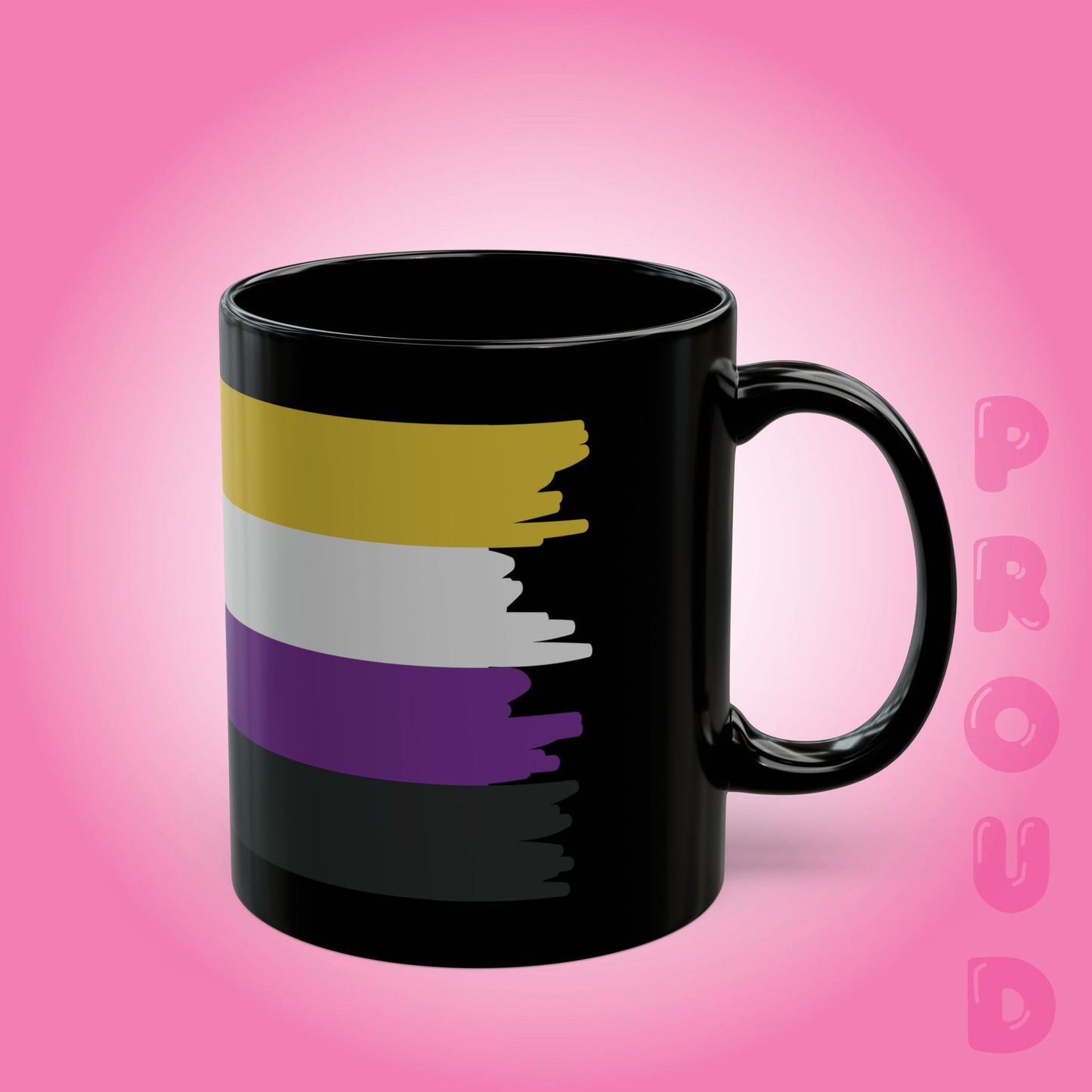 Nonbinary Pride Month LGBTQ Trans Black 11oz or 15oz Coffee Mug
