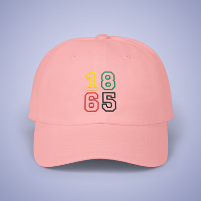 Juneteenth 1865 Embroidered Classic Dad Cap Unisex Coloured Embroidery Light