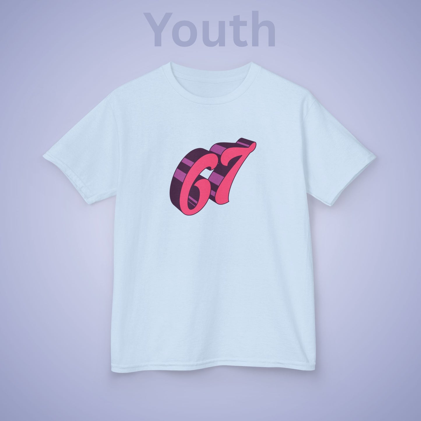 Pink Word Art 67 Tee Fun Trending Kids Cotton T Shirt Six Seven Youth