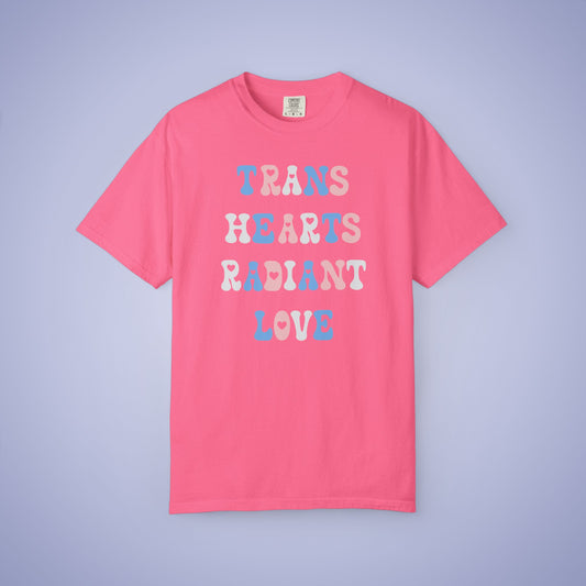 Trans Hearts Radiant Love Transexual LGBT Pride Month Comfort Colors T Shirt Unisex
