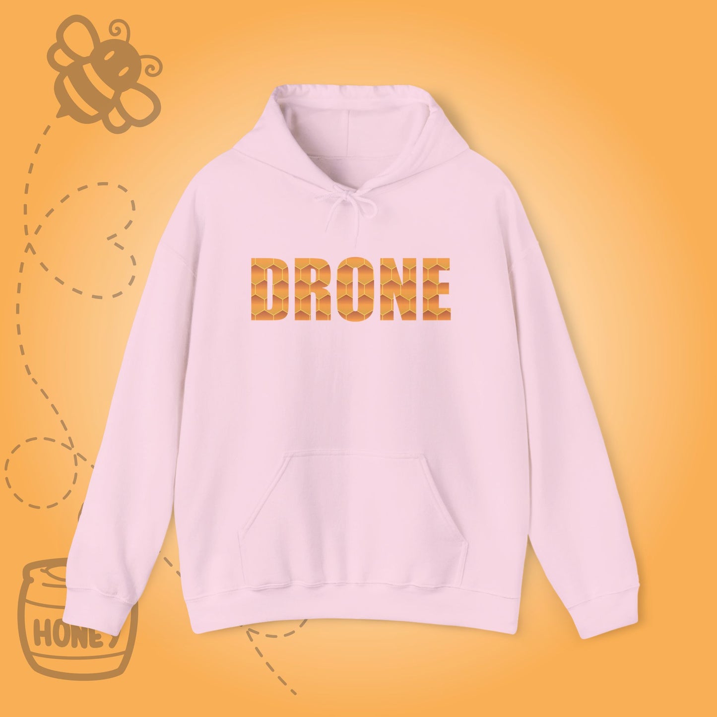 Drone Sweet As Honey  Honeycomb Word Art Design Hoodie Sweatshirt