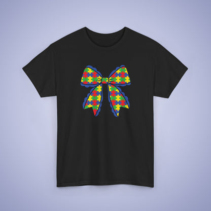Coquette Bow Puzzle Graphic Love Needs No Words Autism Awareness Unisex T Shirt