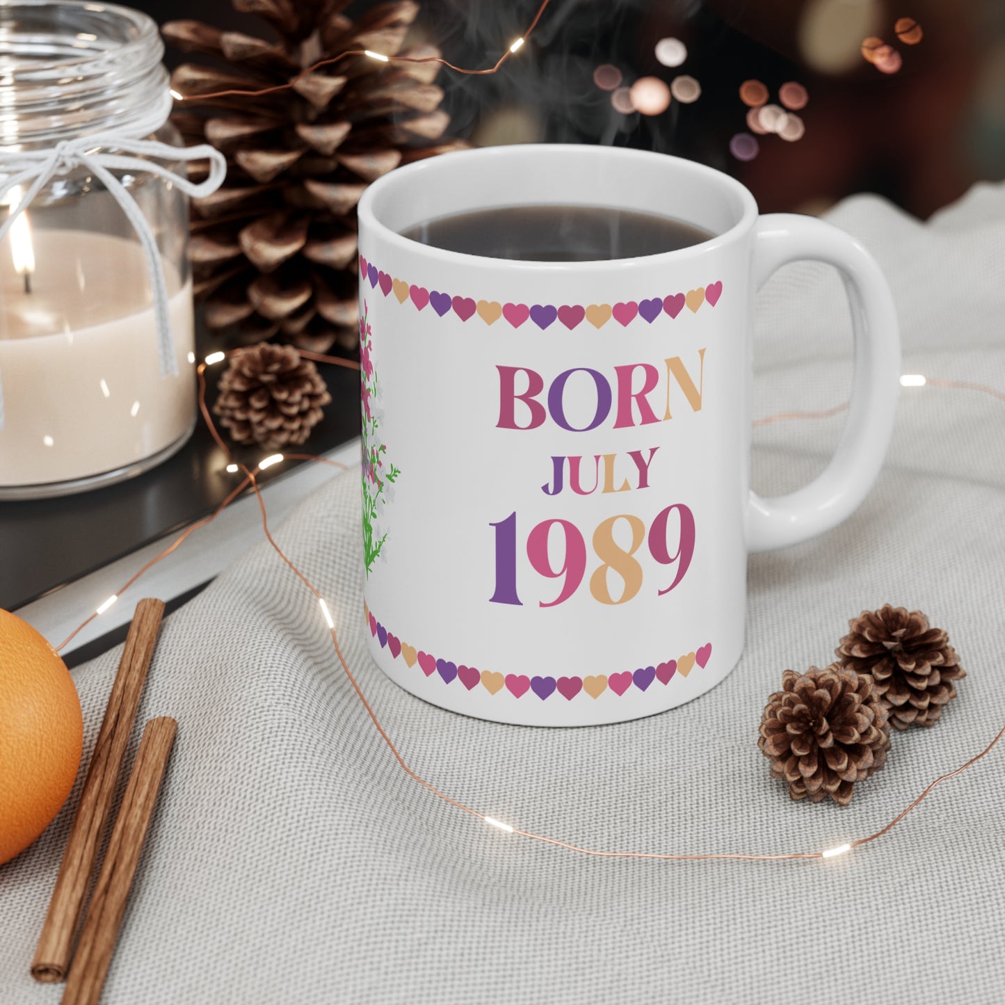 Best Mama Mothers Day July Birth Flower Ceramic Gift Mug