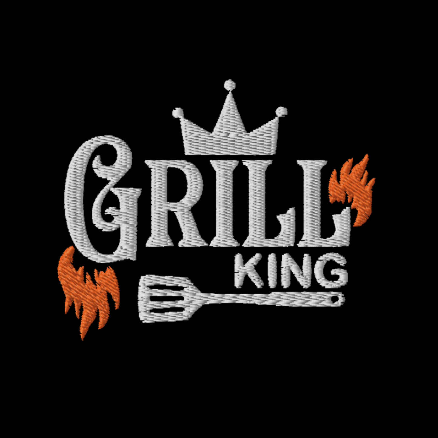 Grill King Meat Lover Smoker Gift for Him Black Embroidered Apron
