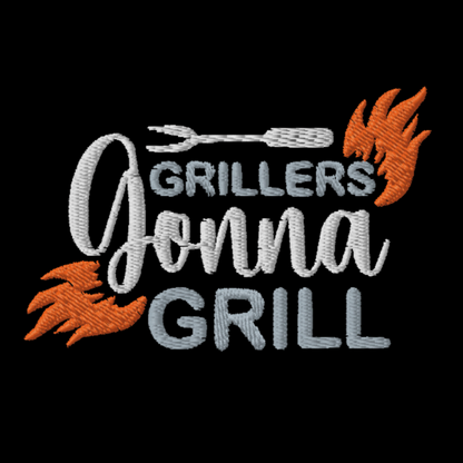 Grillers Gonna Grill Meat Lover Smoker Gift Black Embroidered Apron