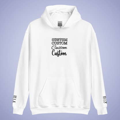Personalized Custom Embroidered Hoodie Sleeve Print Black Embroidery Unisex