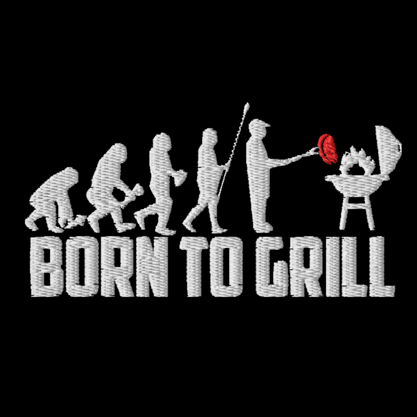 Born to Grill Black Embroidered Funny Apron GIft