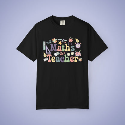 Maths Teacher T Shirt Retro Comfort Colors Unisex Back to School