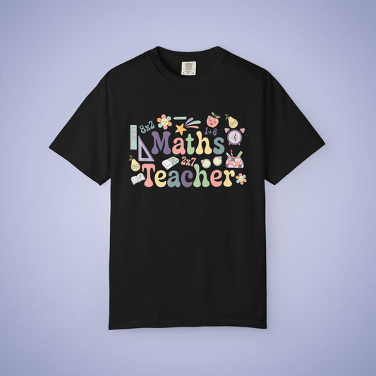 Maths Teacher T Shirt Retro Comfort Colors Unisex Back to School
