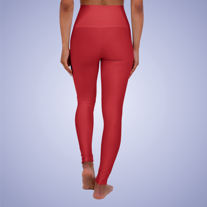 Red High Waisted Yoga Leggings