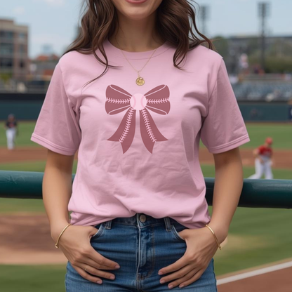 Graphic Baseball Coquette Bow Pink Sports Mom Unisex T Shirt