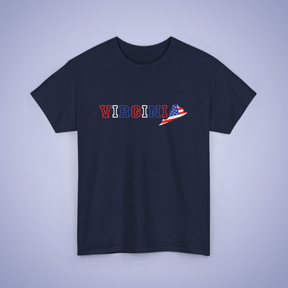 Virginia Map Text Art Proud American Unisex T Shirt