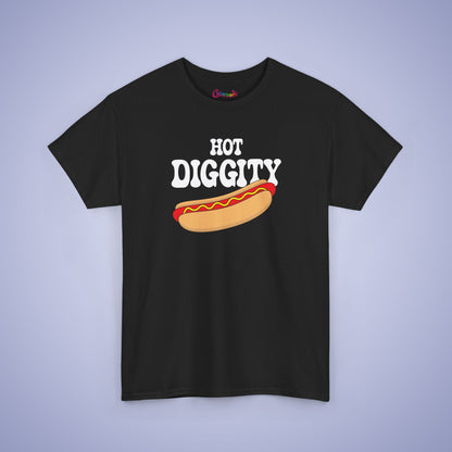 Hot Diggity Dog Funny Hot Dog T-Shirt | Hot Dog Lover Gift White