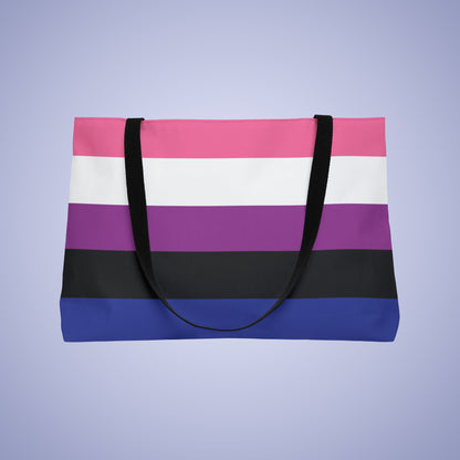 Gender Fluid Pride Month Weekender Large Beach Bag Tote