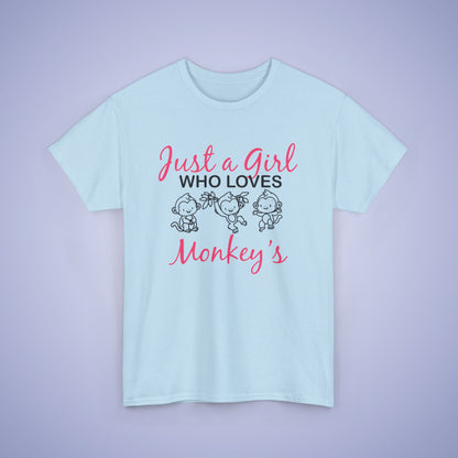 Just a Girl who Loves Monkeys Unisex T-Shirt