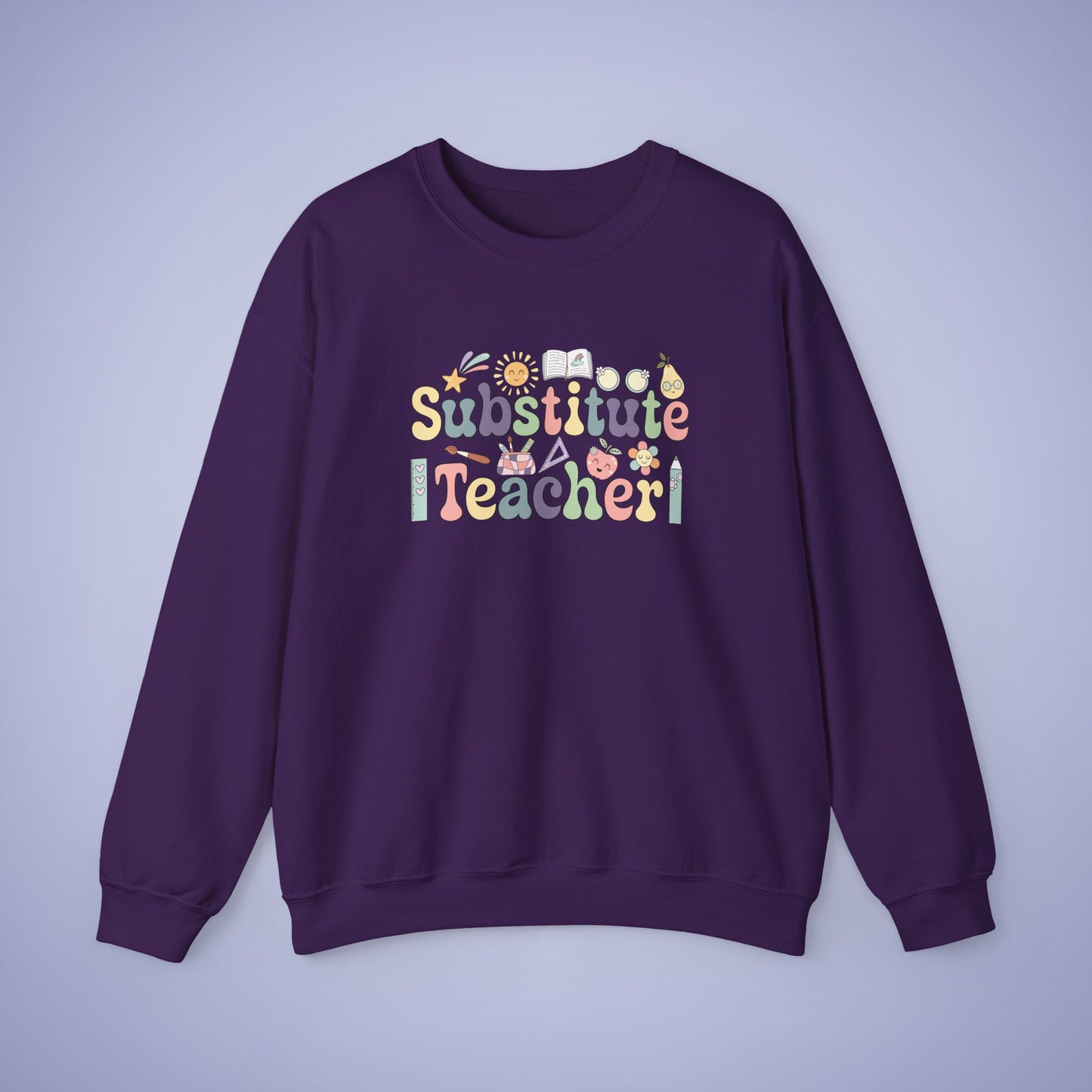 Substitute Teacher Crewneck Sweatshirt Retro Unisex Back to School