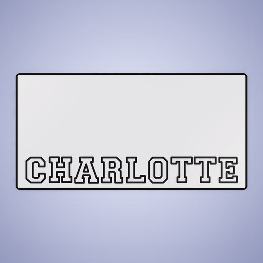 University Style Personalized Name Desk Mat White